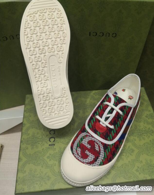 Low Price Gucci Houndstooth Sneakers 022625 Green/Red