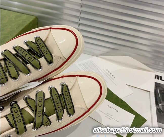 Good Quality Gucci x Converse Canvas Low-top Sneakers 031090 White 2021