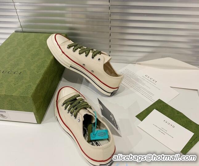 Good Quality Gucci x Converse Canvas Low-top Sneakers 031090 White 2021