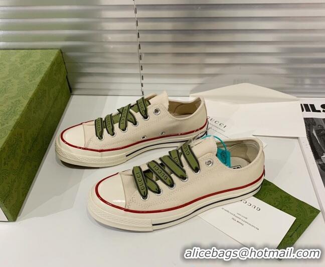 Good Quality Gucci x Converse Canvas Low-top Sneakers 031090 White 2021