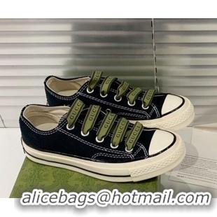 Best Luxury Gucci x Converse Canvas Low-top Sneakers 031090 Black 2021