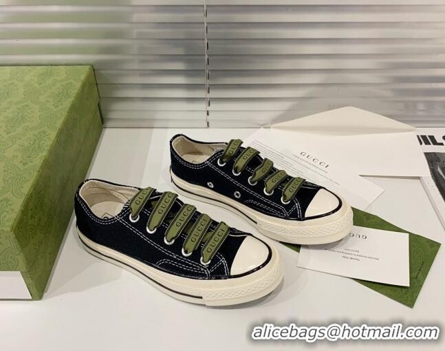 Best Luxury Gucci x Converse Canvas Low-top Sneakers 031090 Black 2021