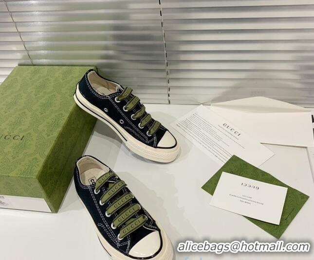 Best Luxury Gucci x Converse Canvas Low-top Sneakers 031090 Black 2021