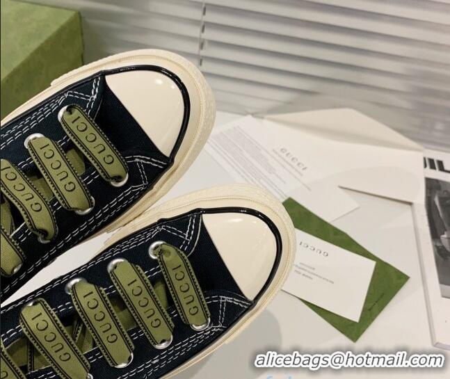 Best Luxury Gucci x Converse Canvas Low-top Sneakers 031090 Black 2021