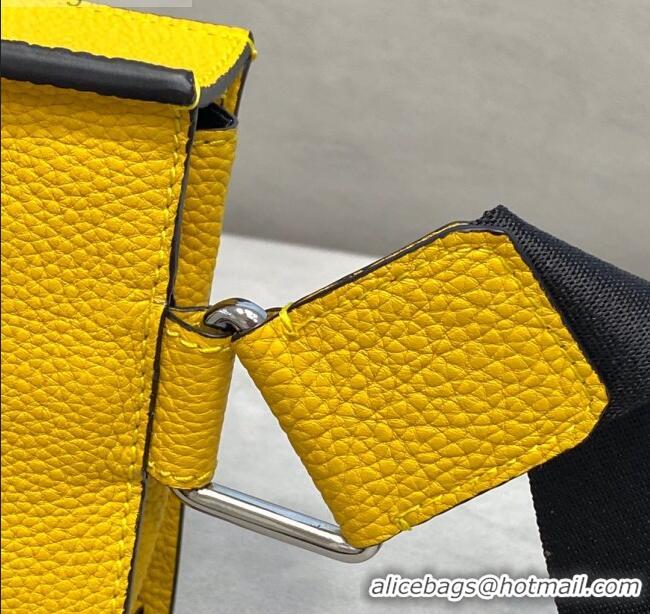 Super Quality Fendi Men's Grained Leather Messenger Mini Bag F0330 Yellow 2021