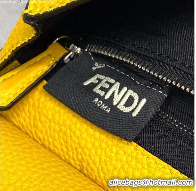 Super Quality Fendi Men's Grained Leather Messenger Mini Bag F0330 Yellow 2021