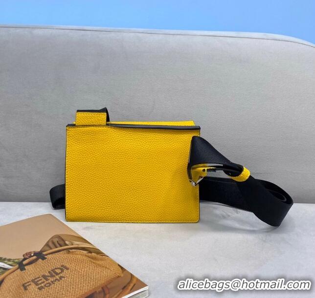 Super Quality Fendi Men's Grained Leather Messenger Mini Bag F0330 Yellow 2021