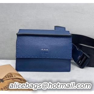 Specials Fendi Men's Grained Leather Messenger Mini Bag F0330 Blue 2021