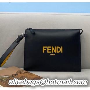 Buy Cheapest Fendi Flat Pouch FD0401 Black 2021