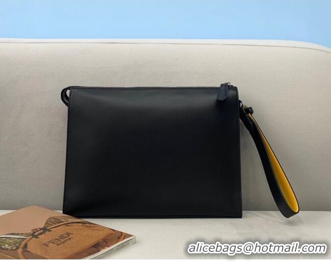 Buy Cheapest Fendi Flat Pouch FD0401 Black 2021