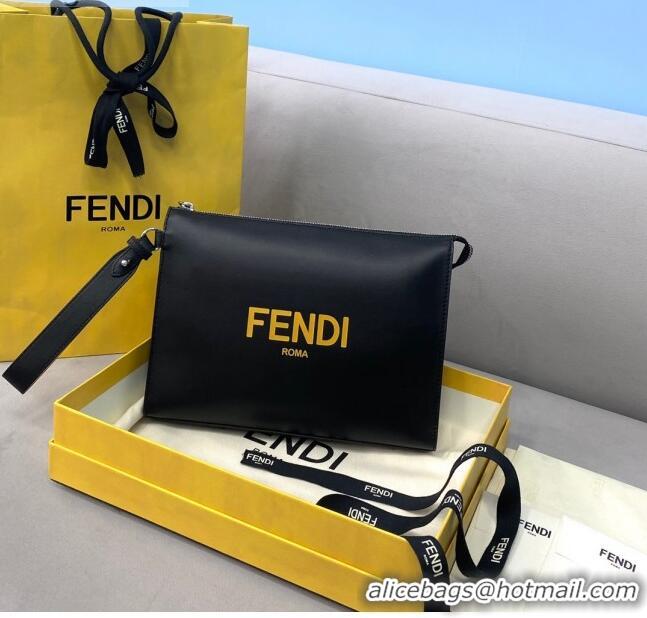 Buy Cheapest Fendi Flat Pouch FD0401 Black 2021