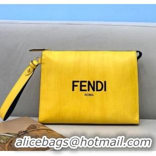 Top Quality Fendi Flat Pouch FD0401 Yellow 2021