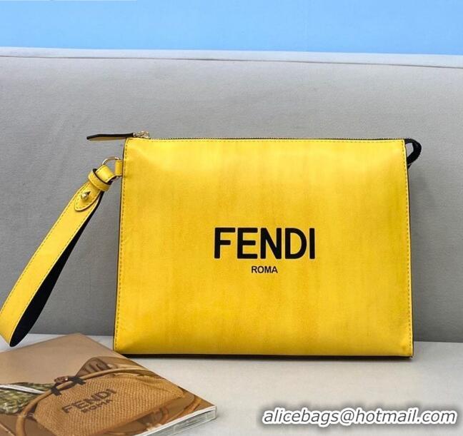 Top Quality Fendi Flat Pouch FD0401 Yellow 2021