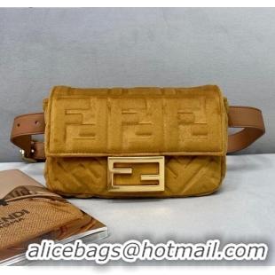 Free Shipping Fendi Baguette Velvet Belt Bag FD0403 Brown 2021