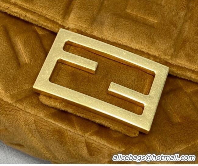 Free Shipping Fendi Baguette Velvet Belt Bag FD0403 Brown 2021