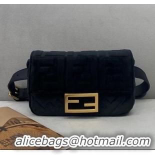 New Classic Fendi Baguette Velvet Belt Bag FD0403 Black 2021