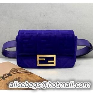 Generous Classic Fendi Baguette Velvet Belt Bag FD0403 Purple 2021