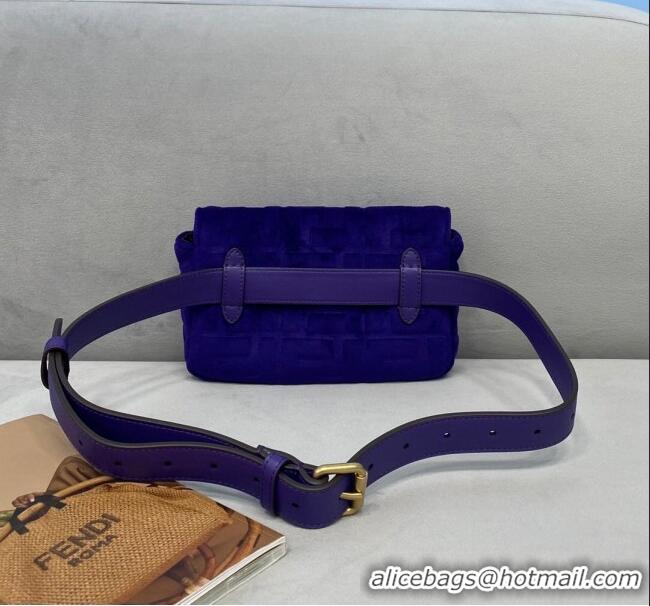 Generous Classic Fendi Baguette Velvet Belt Bag FD0403 Purple 2021