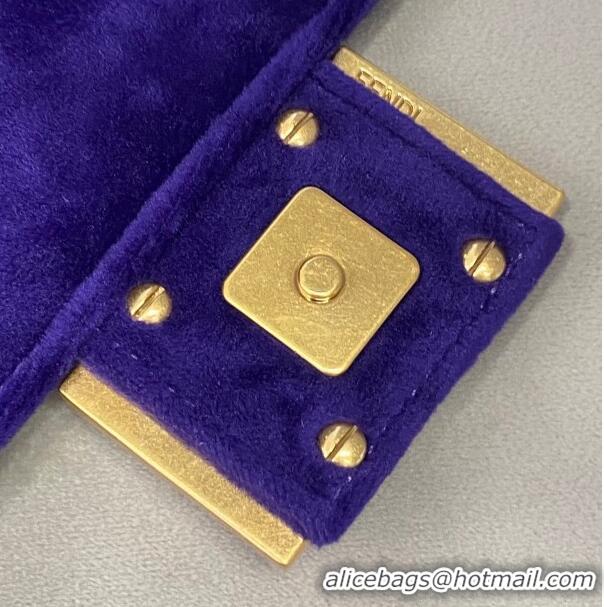 Generous Classic Fendi Baguette Velvet Belt Bag FD0403 Purple 2021