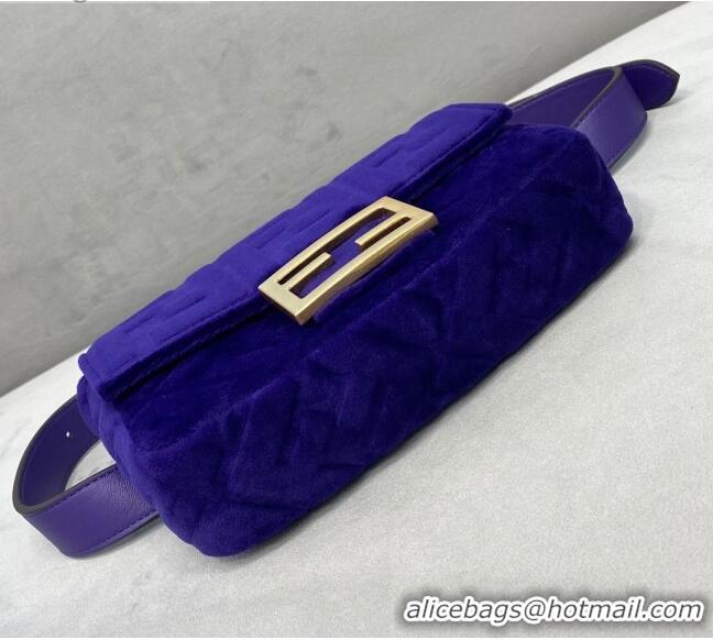 Generous Classic Fendi Baguette Velvet Belt Bag FD0403 Purple 2021