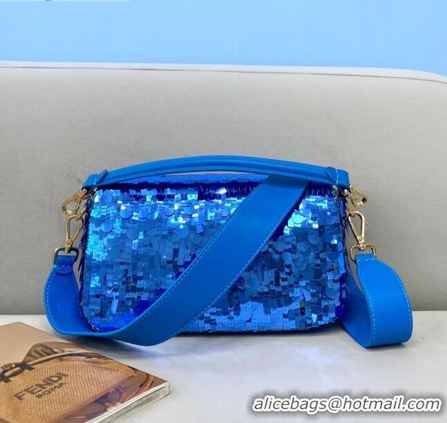 Free Shipping Promotional Fendi Baguette Sequins Medium Bag FD0408 Blue 2021