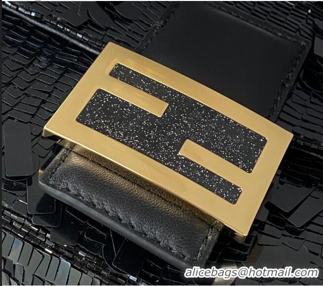 Good Taste Fendi Baguette Sequins Medium Bag FD0408 Black 2021