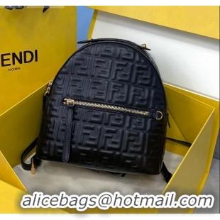 Buy New Cheap Fendi FF Leather Mini Backpack FD0413 Black 2021