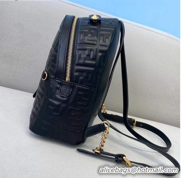 Buy New Cheap Fendi FF Leather Mini Backpack FD0413 Black 2021