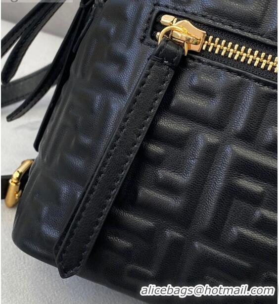 Buy New Cheap Fendi FF Leather Mini Backpack FD0413 Black 2021