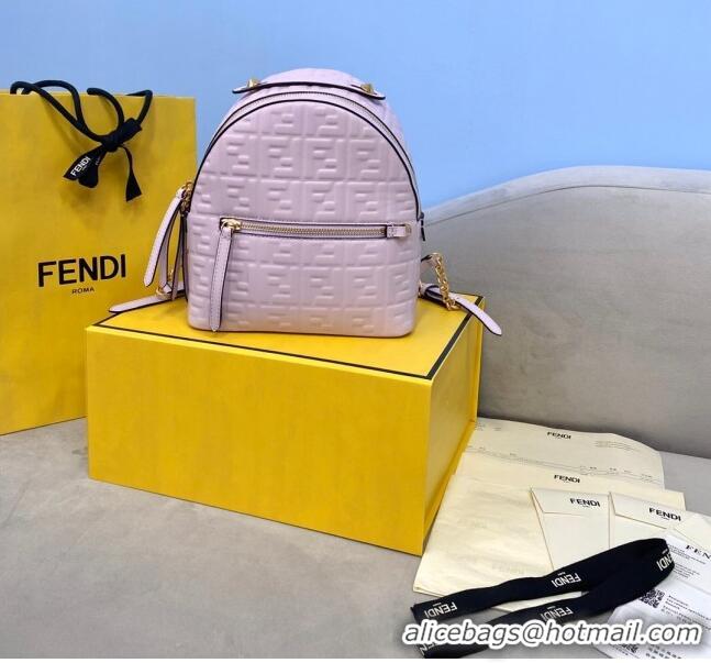 Best Cheap Fendi FF Leather Mini Backpack FD0413 Pink 2021