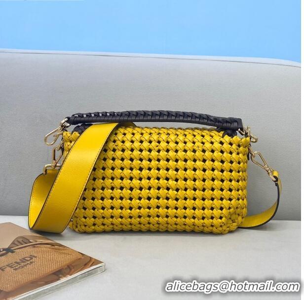 Unique Style Unique Style Fendi Baguette Medium Bag in FD0416 Yellow Interlace Leather 2021