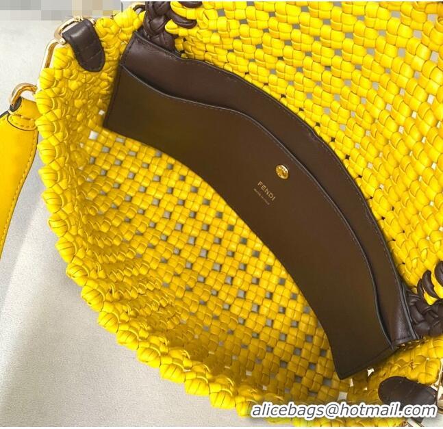 Unique Style Unique Style Fendi Baguette Medium Bag in FD0416 Yellow Interlace Leather 2021