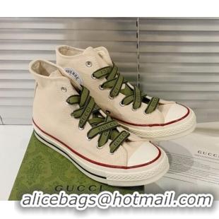 Best Luxury Gucci x Converse Canvas High-top Sneakers 031092 White 2021