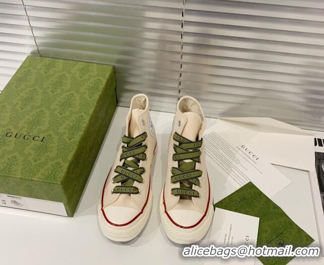 Best Luxury Gucci x Converse Canvas High-top Sneakers 031092 White 2021