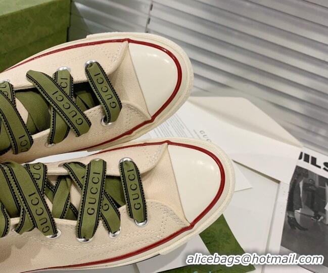 Best Luxury Gucci x Converse Canvas High-top Sneakers 031092 White 2021