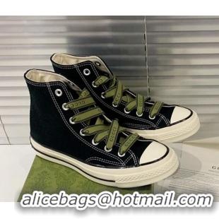 Perfect Gucci x Converse Canvas High-top Sneakers 031092 Black 2021