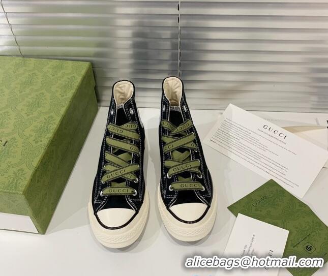 Perfect Gucci x Converse Canvas High-top Sneakers 031092 Black 2021