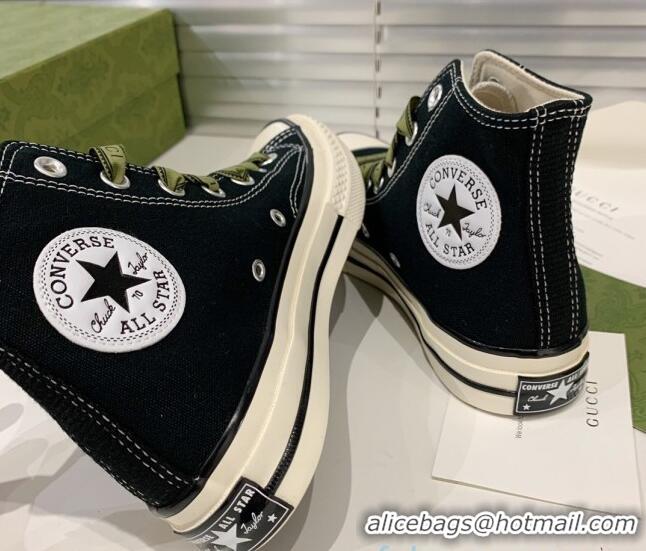 Perfect Gucci x Converse Canvas High-top Sneakers 031092 Black 2021