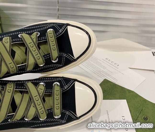 Perfect Gucci x Converse Canvas High-top Sneakers 031092 Black 2021