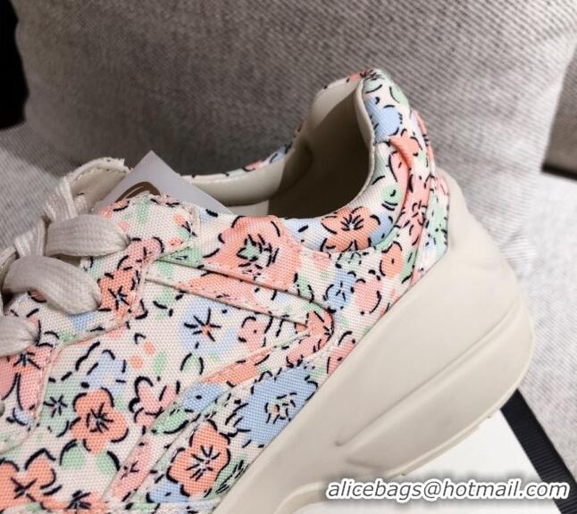 Low Price Gucci Rhyton Liberty London Floral Sneakers 031152 Pink 2021