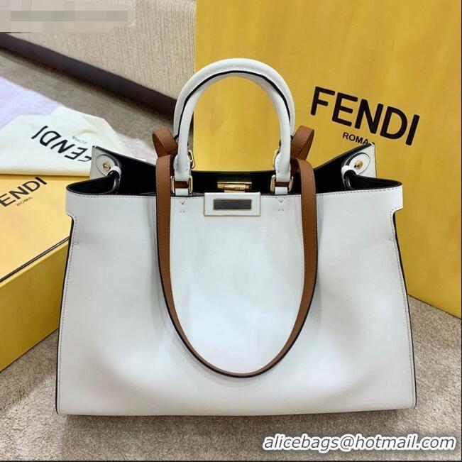 Famous Brand Fendi Large Peekaboo X-Tote Bag FD1903 White 2021