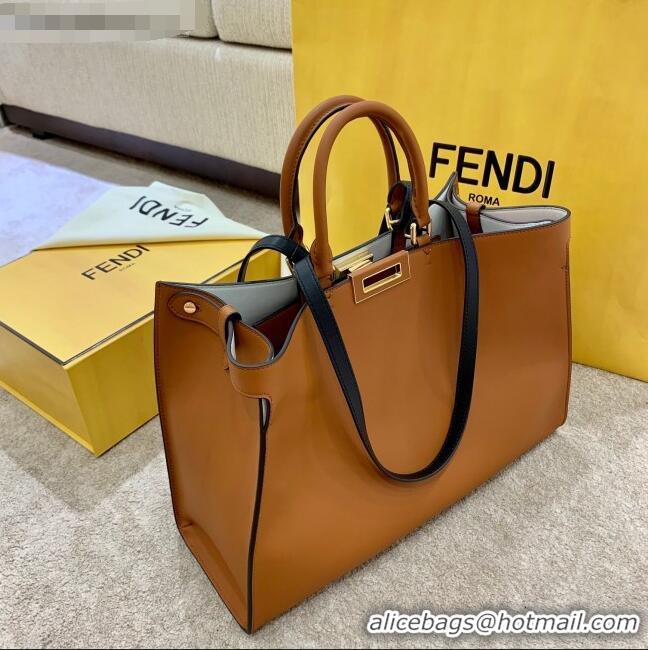 Buy Discount Fendi Large Peekaboo X-Tote Bag FD1903 Brown 2021