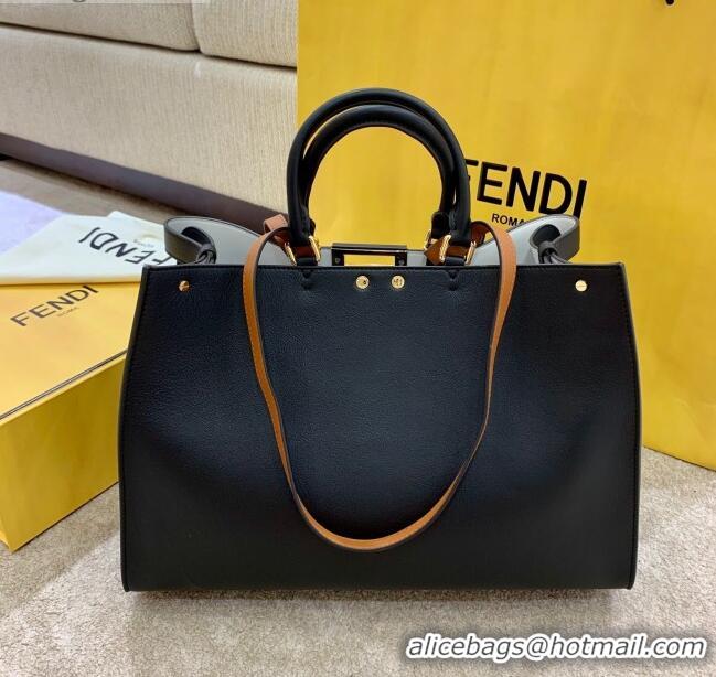 Unique Grade Fendi Large Peekaboo X-Tote Bag FD1903 Black 2021