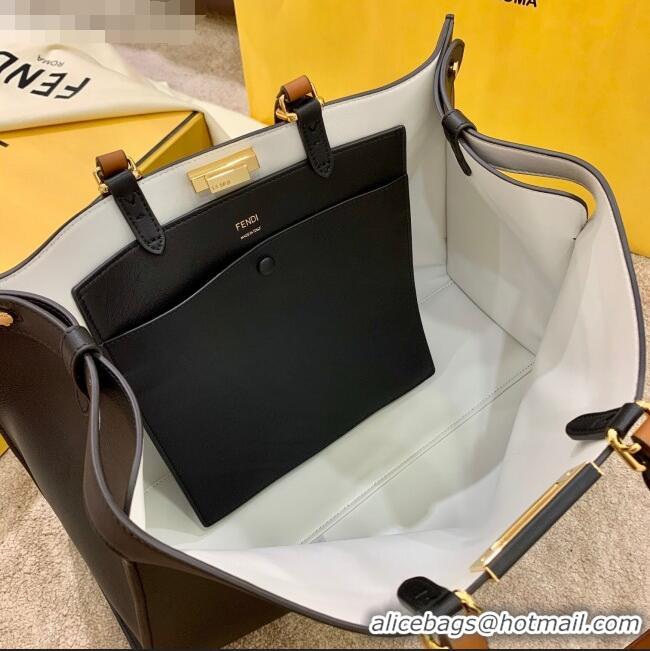 Unique Grade Fendi Large Peekaboo X-Tote Bag FD1903 Black 2021