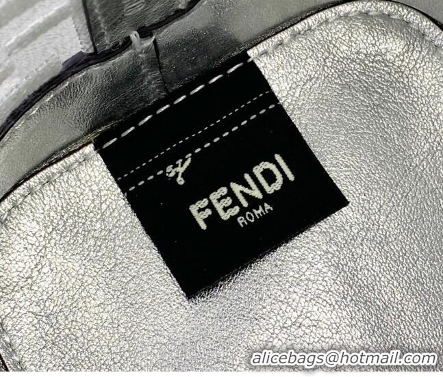 Top Design Fendi Mon Tresor Mini Bucket Bag FF Sequins FD1911 Silver 2021