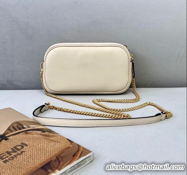 Best Price Fendi Easy 2 Baguette Chain Mini Bag FD2001 White 2021