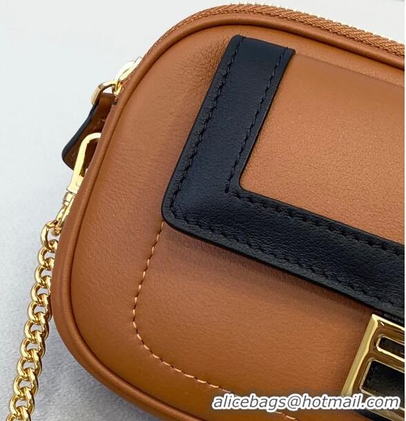 Buy Discount Fendi Easy 2 Baguette Chain Mini Bag FD2001 Brown 2021