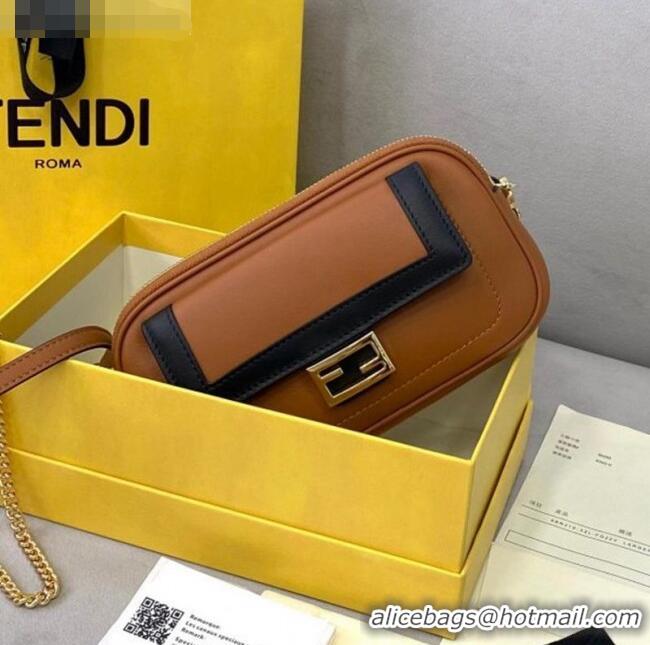 Buy Discount Fendi Easy 2 Baguette Chain Mini Bag FD2001 Brown 2021