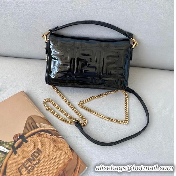 Top Grade Fendi Baguette Mini Bag in FD2004 Black Patent Leather 2021