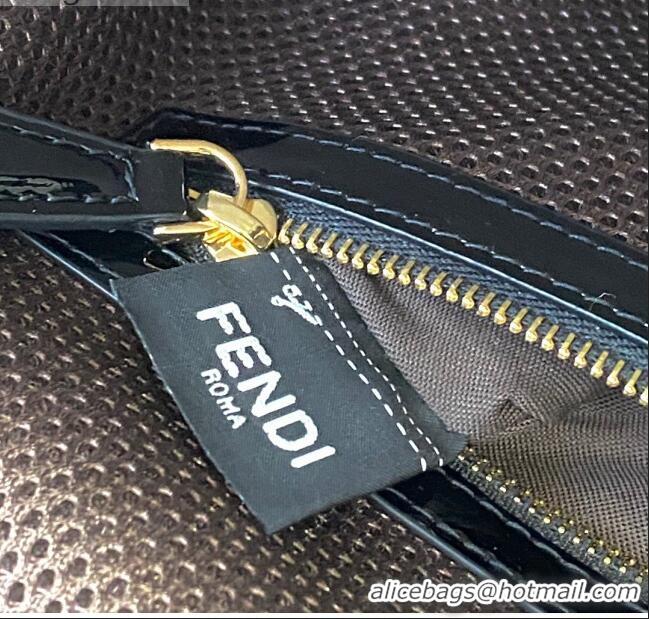 Buy Cheap Fendi Baguette Large Bag in FD2005 Black Patent Leather 2021